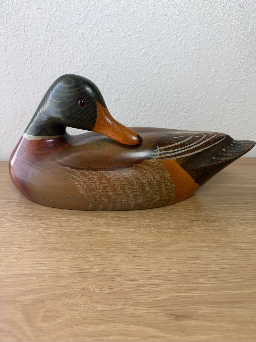 VTG Montana Decoy Hand Carved Preening Mallard Wood Duck by Eric & Marc Pierce - Picture 5 of 5
